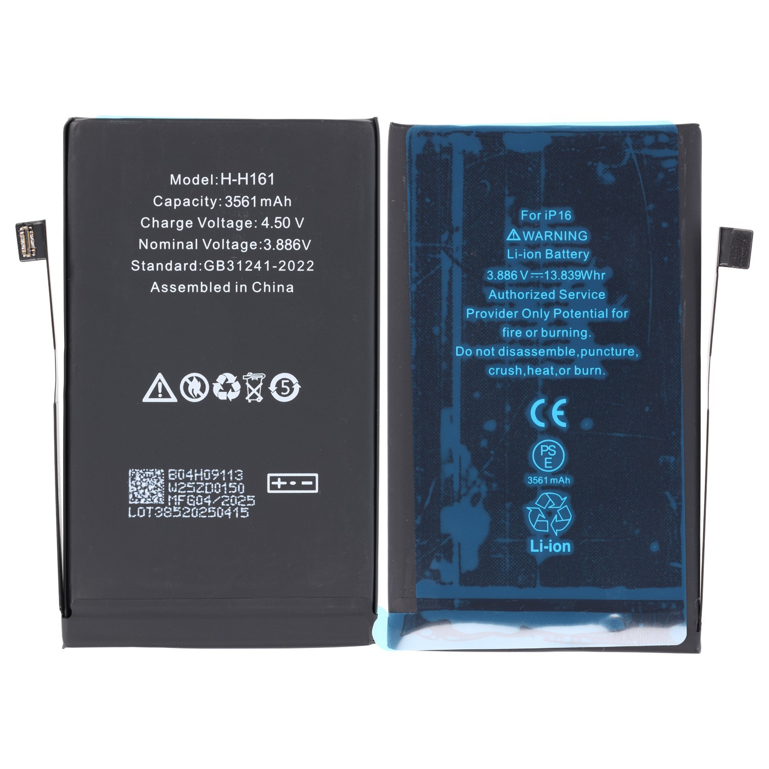 Akku für iPhone 16 inkl. Klebestreifen