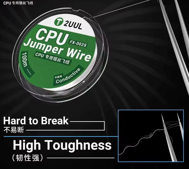 2UUL FX-002S CPU Ultra Soft Ultra Fine Flywire 100 m 0,02 mm leitfähiges Reparat