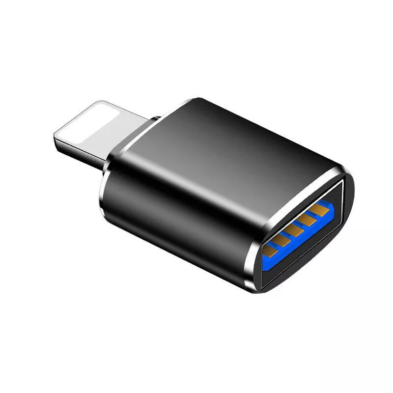 USB A auf Adapter OTG für iPhone iPad USB-Stick Kamera Daten Schnell Laden 3.0 - Schwarz