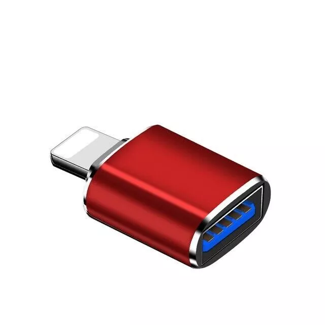 USB A auf Adapter OTG für iPhone iPad USB-Stick Kamera Daten Schnell Laden 3.0 - Rot