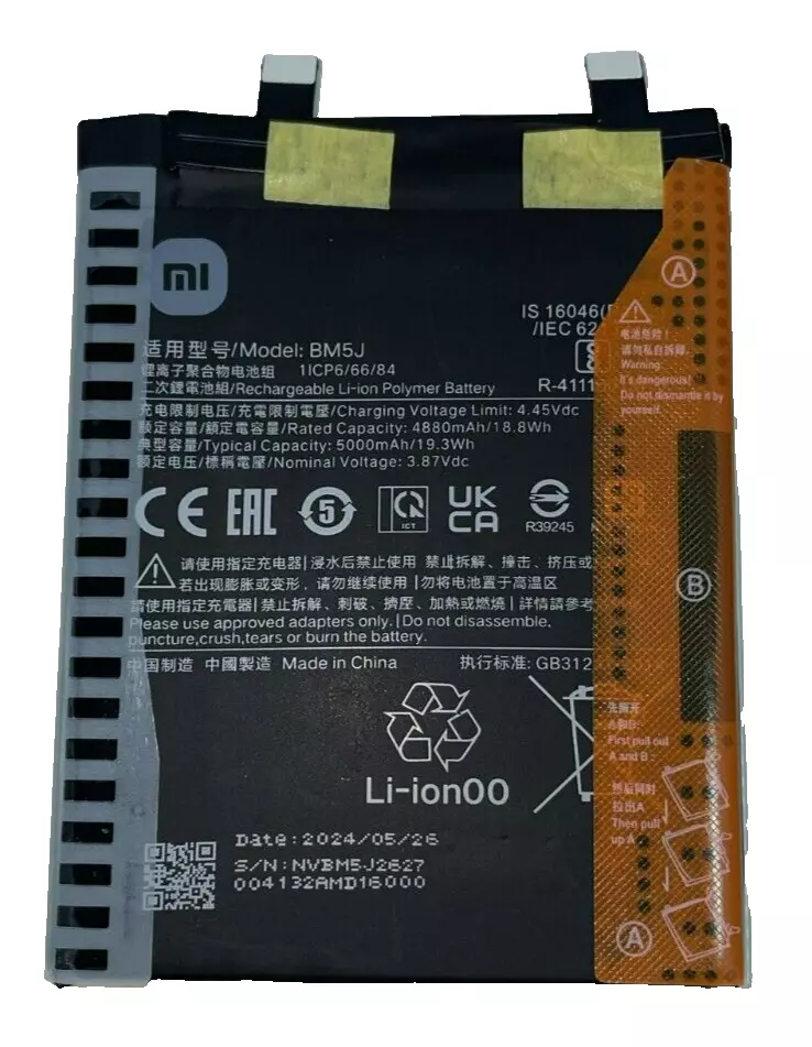 Original XIAOMI MI 12T PRO 5G Akku Batterie Battery Accu BM5J Original XIAOMI MI 12T PRO 5G Akku Batterie Battery Accu BM5J