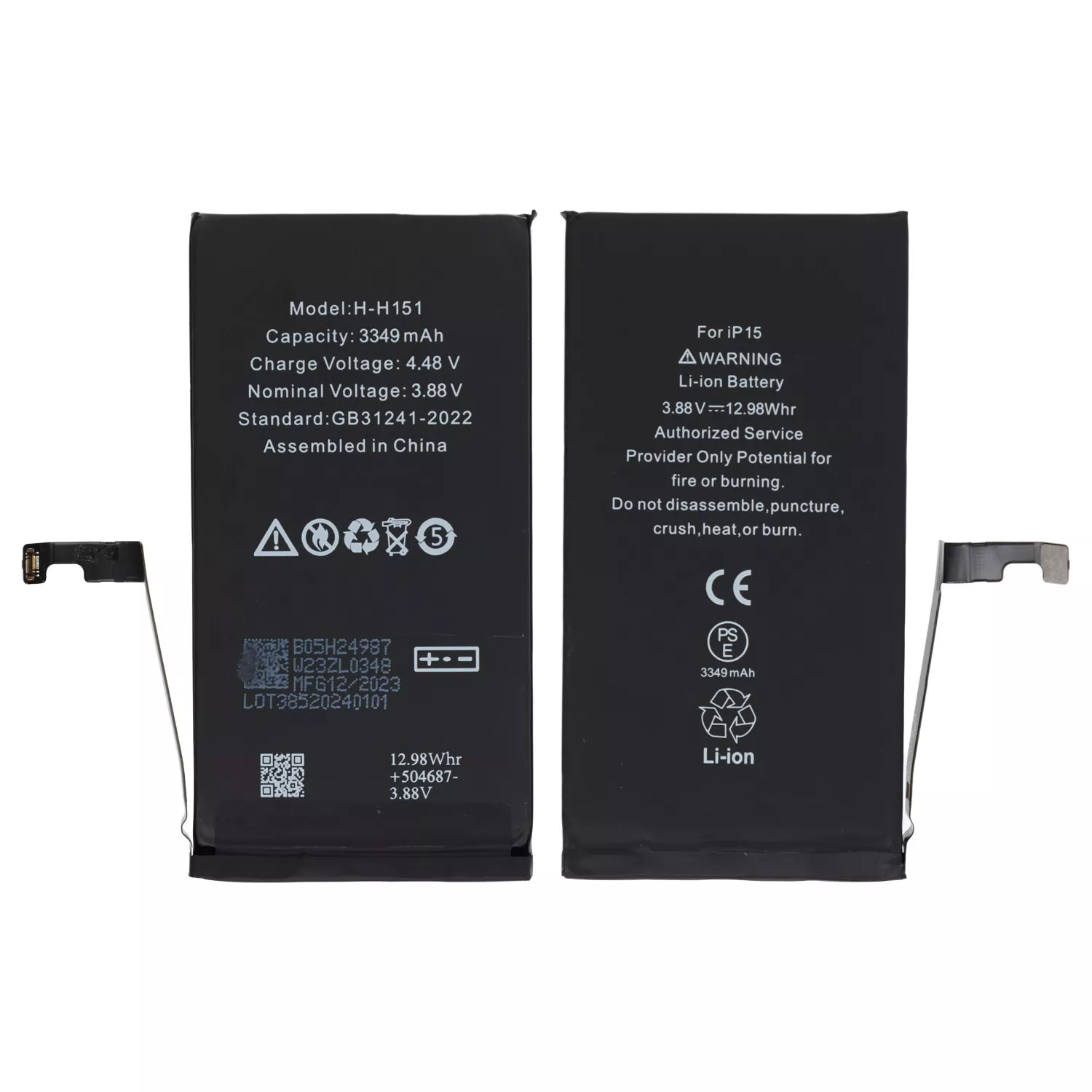 Akku für iPhone 15 inkl. Klebestreifen